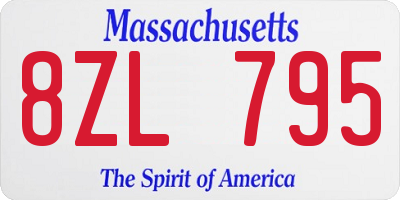 MA license plate 8ZL795