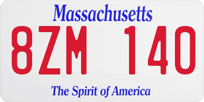 MA license plate 8ZM140