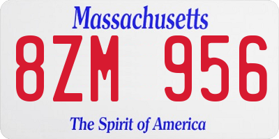 MA license plate 8ZM956