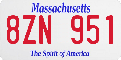 MA license plate 8ZN951
