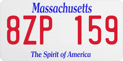 MA license plate 8ZP159