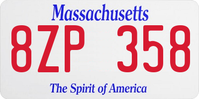 MA license plate 8ZP358