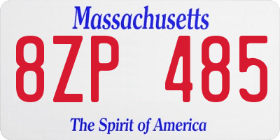 MA license plate 8ZP485
