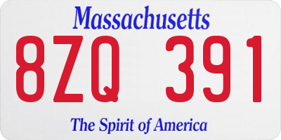 MA license plate 8ZQ391