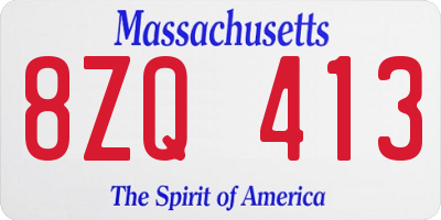 MA license plate 8ZQ413