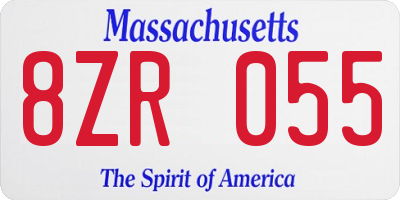 MA license plate 8ZR055