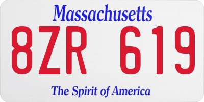 MA license plate 8ZR619
