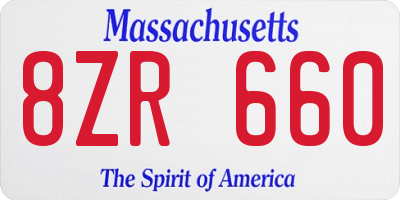 MA license plate 8ZR660