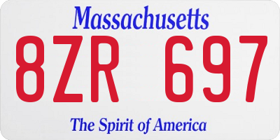 MA license plate 8ZR697