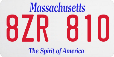 MA license plate 8ZR810