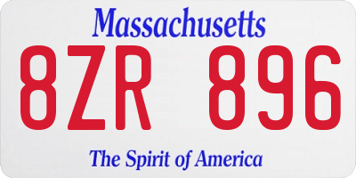 MA license plate 8ZR896