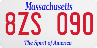 MA license plate 8ZS090