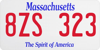MA license plate 8ZS323