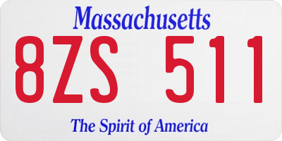 MA license plate 8ZS511