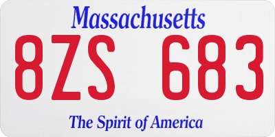 MA license plate 8ZS683