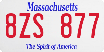MA license plate 8ZS877