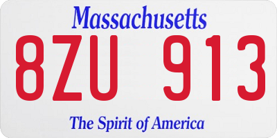 MA license plate 8ZU913