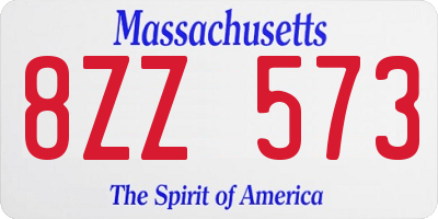 MA license plate 8ZZ573