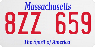 MA license plate 8ZZ659