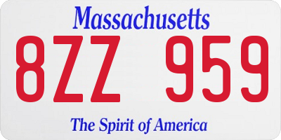 MA license plate 8ZZ959