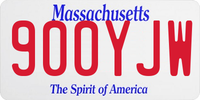 MA license plate 900YJW