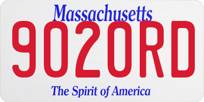 MA license plate 9020RD