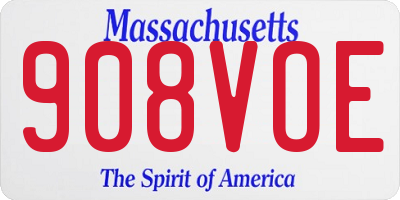 MA license plate 908VOE