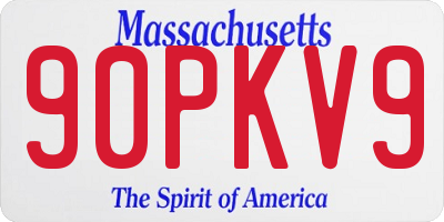 MA license plate 90PKV9