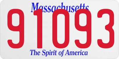 MA license plate 91093