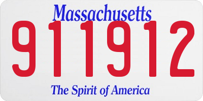 MA license plate 911912