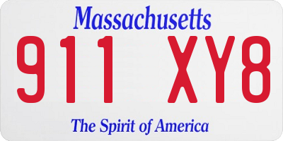 MA license plate 911XY8