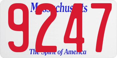 MA license plate 9247