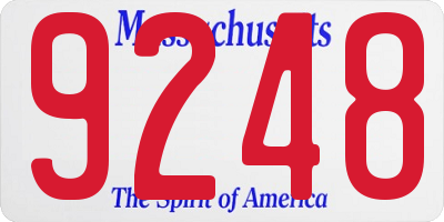 MA license plate 9248