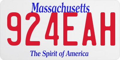 MA license plate 924EAH