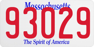 MA license plate 93029