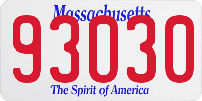 MA license plate 93030