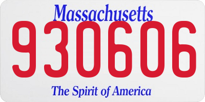 MA license plate 930606
