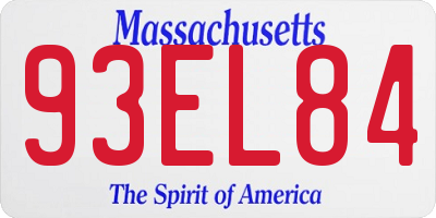 MA license plate 93EL84