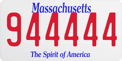 MA license plate 944444