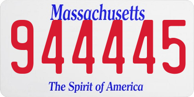 MA license plate 944445