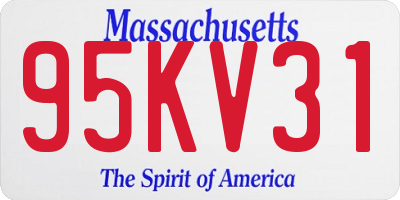 MA license plate 95KV31