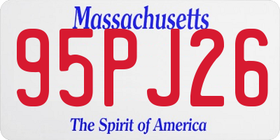MA license plate 95PJ26