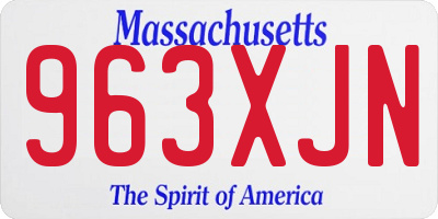 MA license plate 963XJN