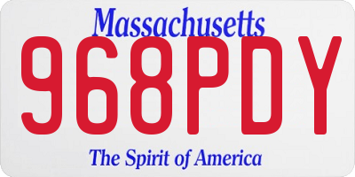 MA license plate 968PDY