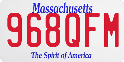 MA license plate 968QFM