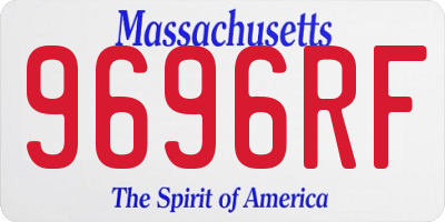 MA license plate 9696RF