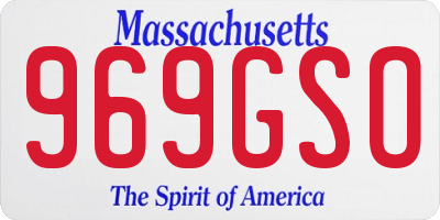 MA license plate 969GSO