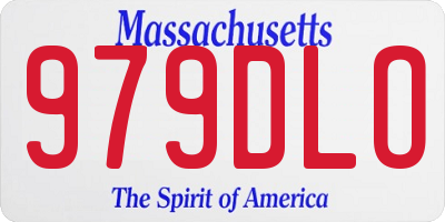 MA license plate 979DLO
