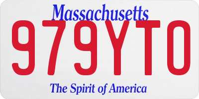 MA license plate 979YTO