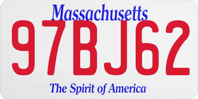 MA license plate 97BJ62